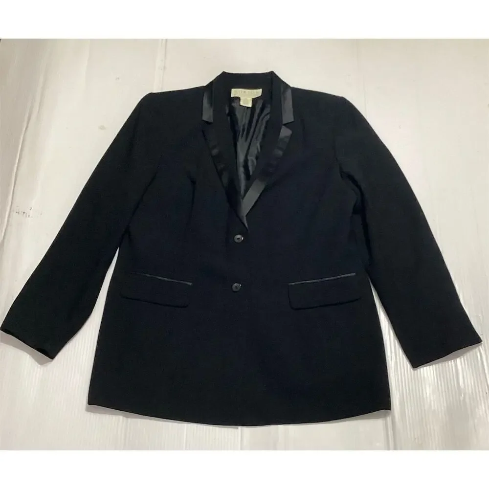 Norton McNaughton Women's Black Blazer Jacket Size 14  Long‎ Sleeve
